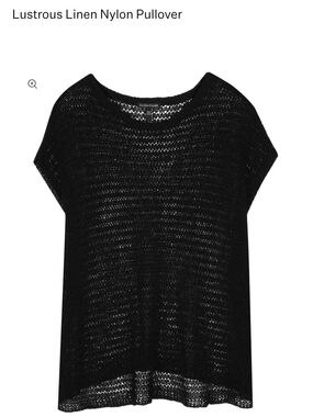 Eileen Fisher Black Open-Knit Sleeveless Top